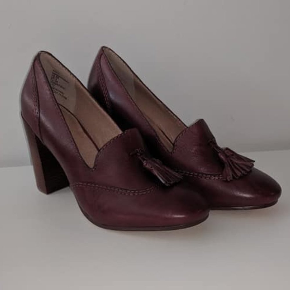 Land's End Leather Loafer Pumps Heels Size 6
